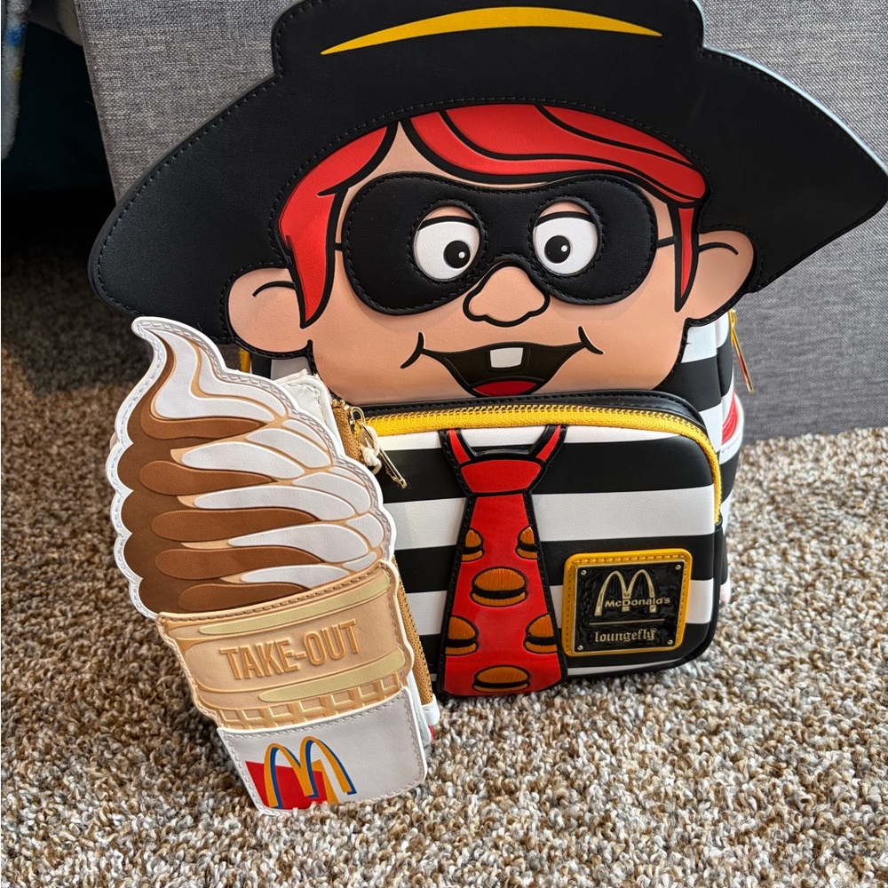 McDonalds Hamburglar Loungefly Mini Backpack & Soft Serve Cardholder